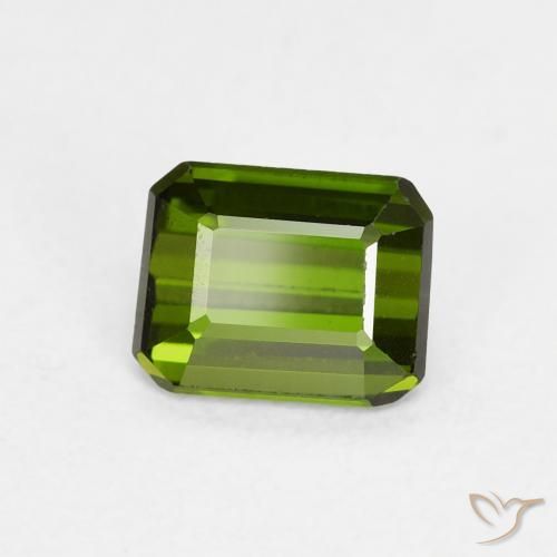 0.75 ct Green Tourmaline Stone, Natural Tourmaline in Octagon Step Cut Shape for Sale