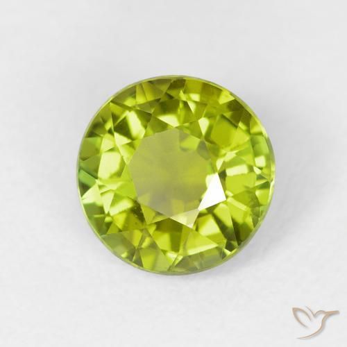 1.52 ct Green Tourmaline Stone, Natural Tourmaline in Round Facet Shape for Sale