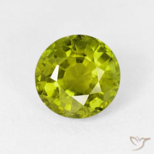 1.52ct Natural Verde Oliva turmalina, Redondo, VS, Photo A