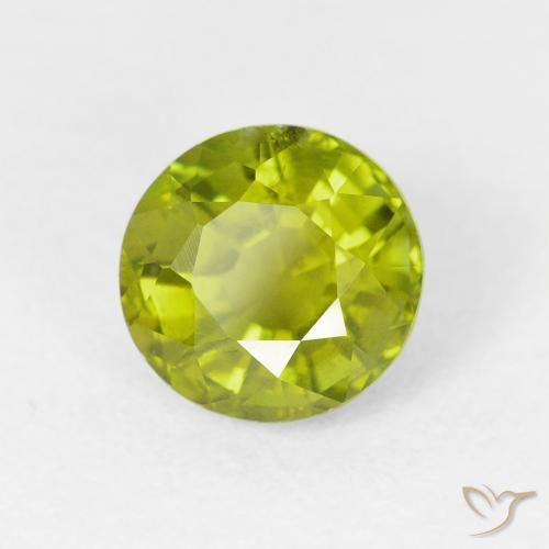 1.52 ct Green Tourmaline Stone, Natural Tourmaline in Round Facet Shape for Sale