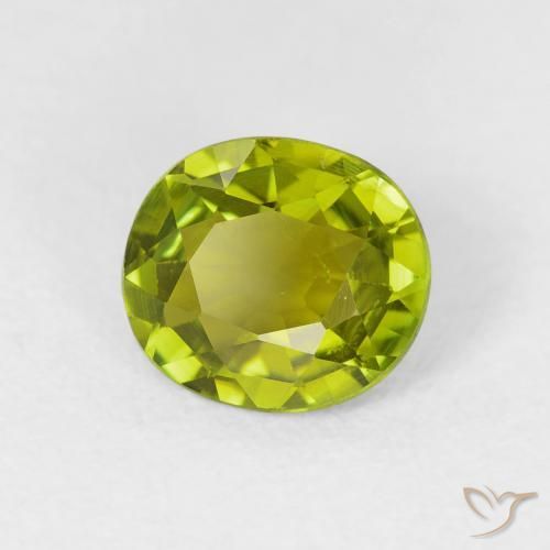 1.44 ct Green Tourmaline Stone, Natural Tourmaline in Oval Facet Shape for Sale