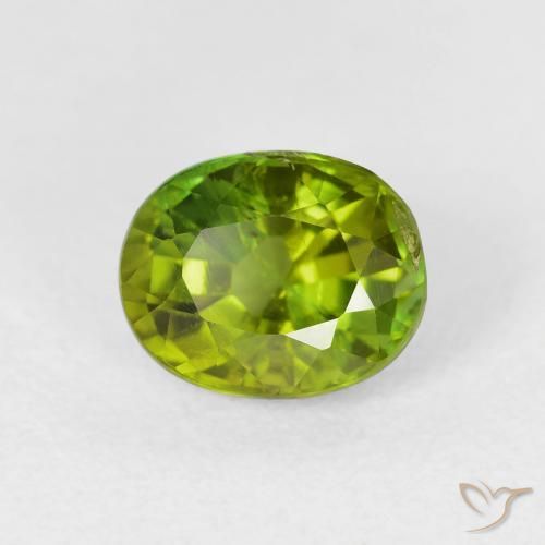 1.71 ct Green Tourmaline Stone, Natural Tourmaline in Oval Facet Shape for Sale