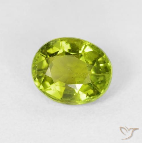 1.48 ct Green Tourmaline Stone, Natural Tourmaline in Oval Facet Shape for Sale