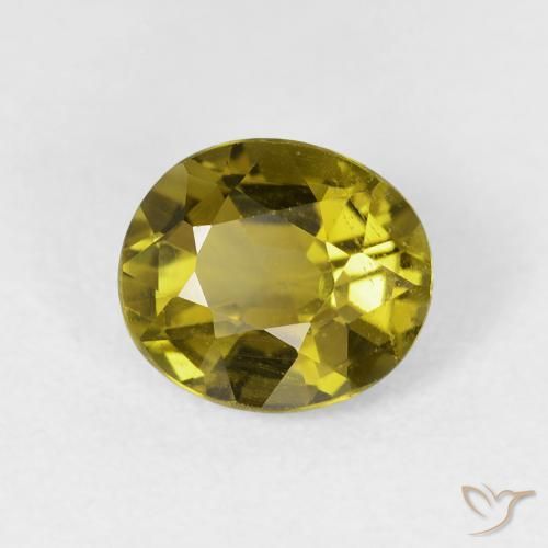 1.75 ct Green Tourmaline Stone, Natural Tourmaline in Oval Facet Shape for Sale
