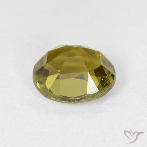 Tourmaline Gemstone in 7.9 x 6.9 mm Size for Sale, Tourmaline Stone in Yellowish Green Color