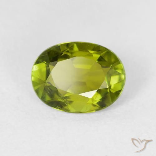 1.49 ct Green Tourmaline Stone, Natural Tourmaline in Oval Facet Shape for Sale