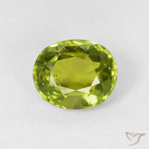1.64 ct Green Tourmaline Gemstone, Tourmaline Gem in Oval Facet Shape for Sale.