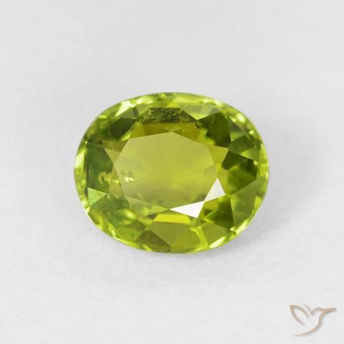 1.64 ct Green Tourmaline Stone, Natural Tourmaline in Oval Facet Shape for Sale
