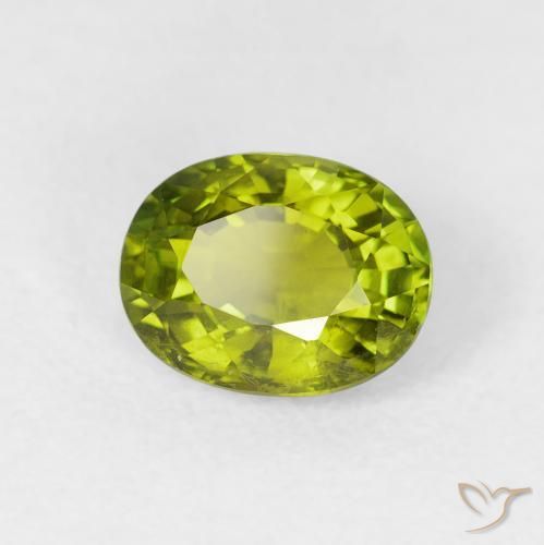 1.39 ct Green Tourmaline Stone, Natural Tourmaline in Oval Facet Shape for Sale