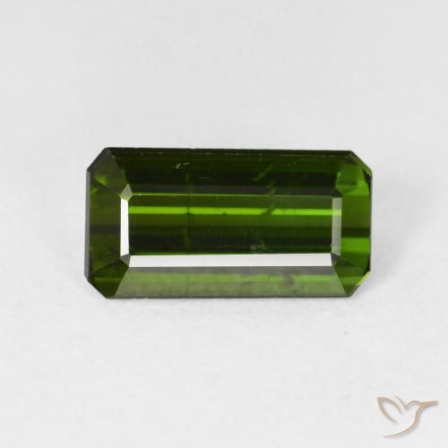 2.69ct Natural Earthy Green Tourmaline, Emerald Cut, VS