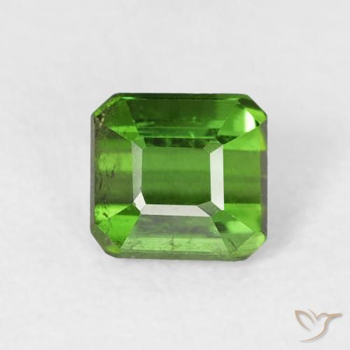 0.65ct Natural Green Tourmaline, Emerald Cut, VS