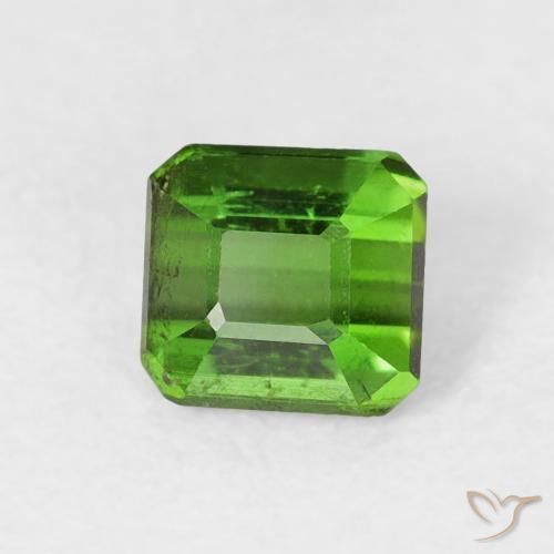 0.65 ct Green Tourmaline Stone, Natural Tourmaline in Octagon Step Cut Shape for Sale