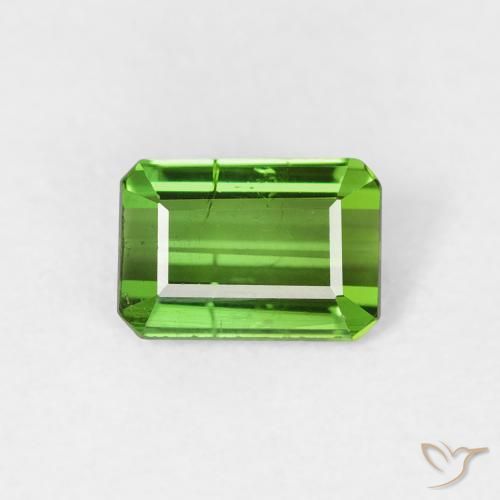 0.75ct Natural Medium Green Tourmaline, Emerald Cut, VS-SI