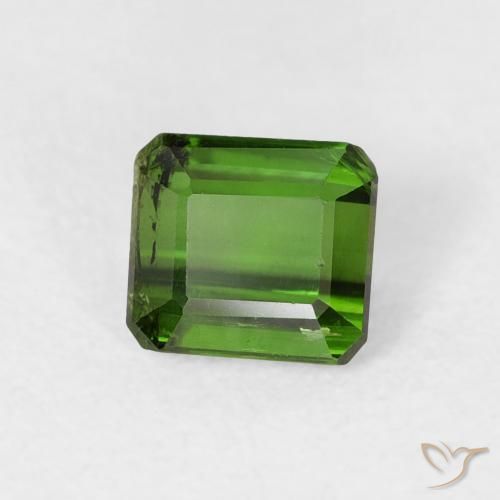 0.79 ct Green Tourmaline Stone, Natural Tourmaline in Octagon Step Cut Shape for Sale