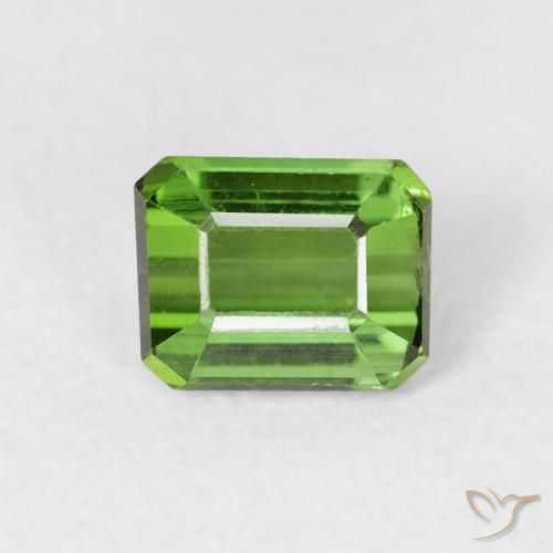 0.69ct Natural Green Tourmaline, Emerald Cut, VS