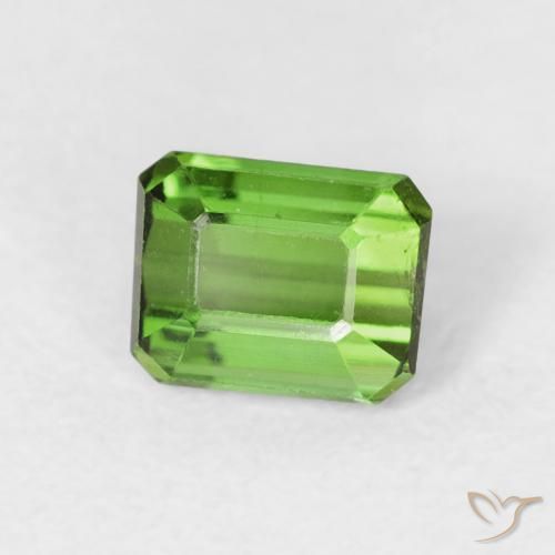 0.69 ct Green Tourmaline Stone, Natural Tourmaline in Octagon Step Cut Shape for Sale