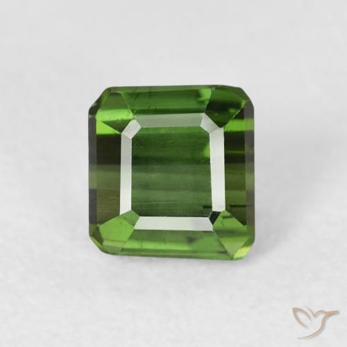 0.73ct Natural Deep Green Tourmaline, Emerald Cut, VS