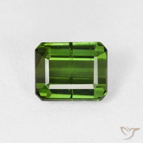 1.22ct Natural Earthy Green Tourmaline, Emerald Cut, SI
