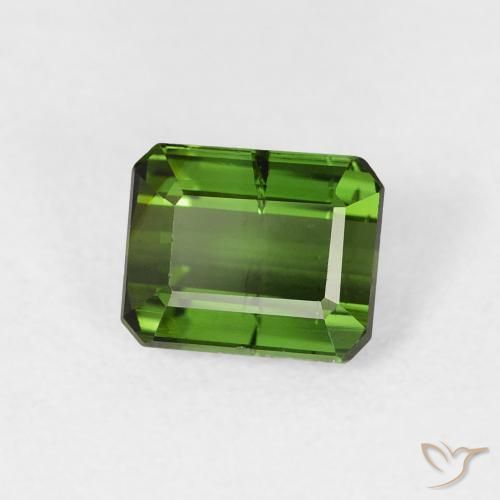 1.22 ct Green Tourmaline Stone, Natural Tourmaline in Octagon Step Cut Shape for Sale