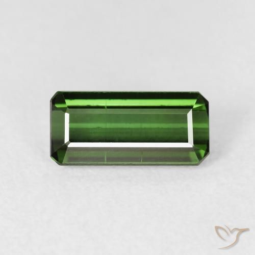 1.58ct Natural Earthy Green Tourmaline, Emerald Cut, VS