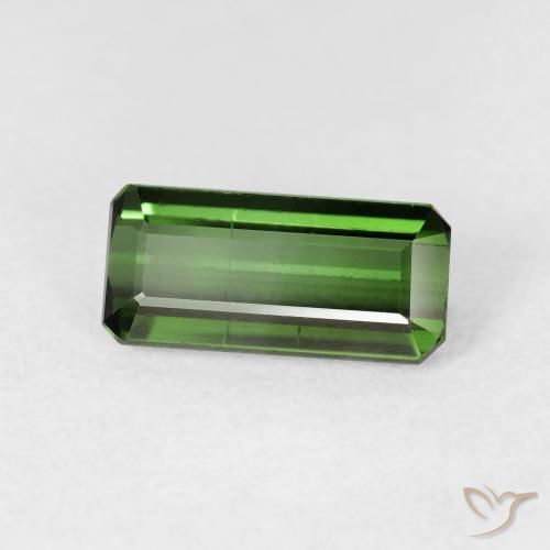 1.58 ct Green Tourmaline Stone, Natural Tourmaline in Octagon Step Cut Shape for Sale