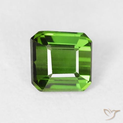 0.58ct Natural Deep Green Tourmaline, Emerald Cut, VVS-VS