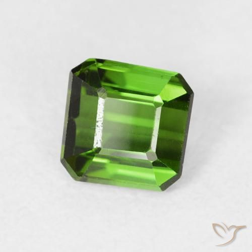 0.58 ct Green Tourmaline Stone, Natural Tourmaline in Octagon Step Cut Shape for Sale