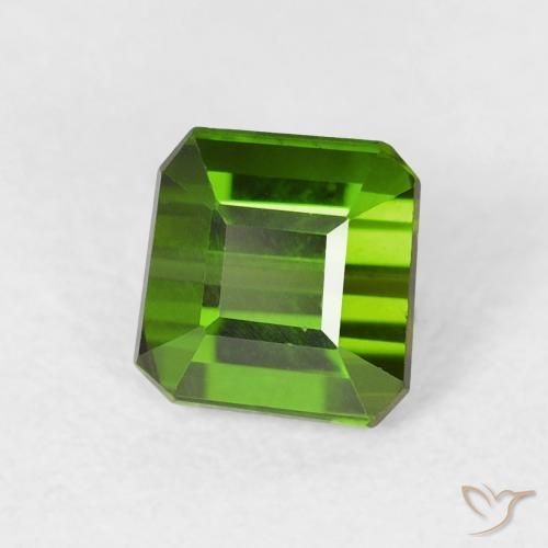 0.79 ct Green Tourmaline Stone, Natural Tourmaline in Octagon Step Cut Shape for Sale