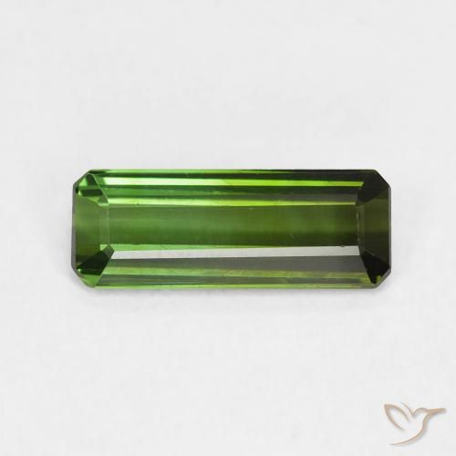 1.09 ct Green Tourmaline Gemstone, Tourmaline Gem in Octagon Step Cut Shape for Sale.