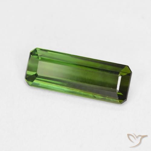 1.09 ct Green Tourmaline Stone, Natural Tourmaline in Octagon Step Cut Shape for Sale