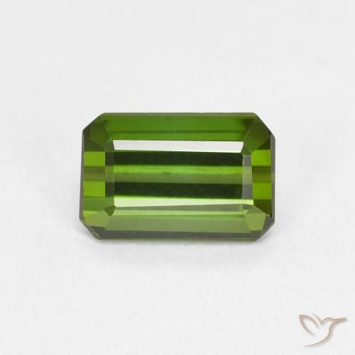 0.70ct Natural Medium Green Tourmaline, Emerald Cut, VVS-VS