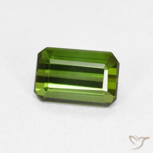 0.70 ct Green Tourmaline Stone, Natural Tourmaline in Octagon Step Cut Shape for Sale