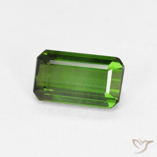 1.06 ct Green Tourmaline Stone, Natural Tourmaline in Octagon Step Cut Shape for Sale