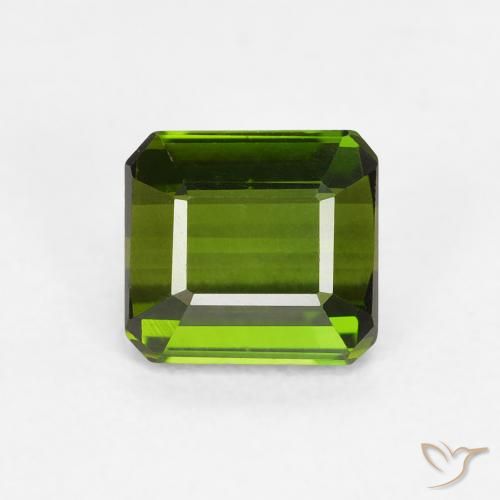 1.01 ct Green Tourmaline Gemstone, Tourmaline Gem in Octagon Step Cut Shape for Sale.