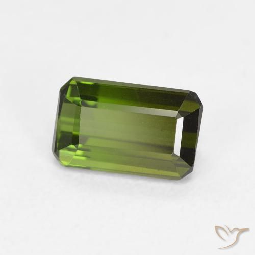0.92 ct Green Tourmaline Stone, Natural Tourmaline in Octagon Step Cut Shape for Sale