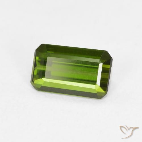 0.74 ct Green Tourmaline Stone, Natural Tourmaline in Octagon Step Cut Shape for Sale