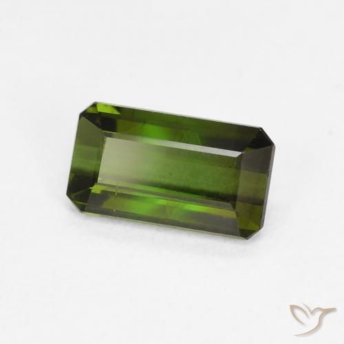 0.92 ct Green Tourmaline Stone, Natural Tourmaline in Octagon Step Cut Shape for Sale