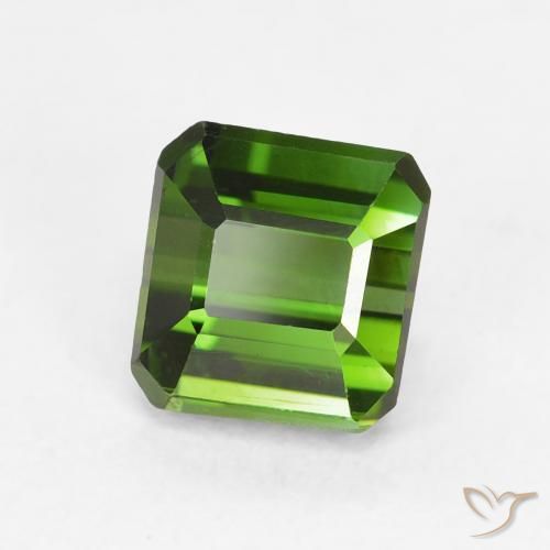 1.10 ct Green Tourmaline Stone, Natural Tourmaline in Octagon Step Cut Shape for Sale