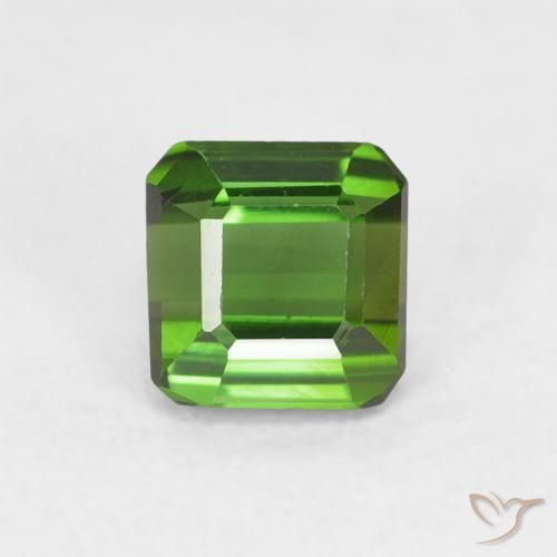 0.64ct Natural Medium Green Tourmaline, Emerald Cut, VVS