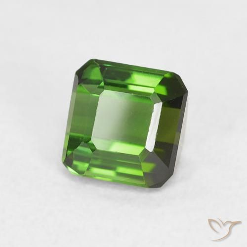 0.64 ct Green Tourmaline Stone, Natural Tourmaline in Octagon Step Cut Shape for Sale