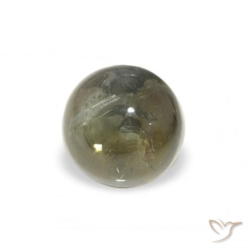 1.11 ct Green Tourmaline Stone, Natural Tourmaline in Round Cabochon Shape for Sale