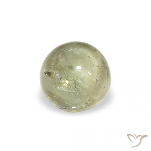0.65 ct Green Tourmaline Stone, Natural Tourmaline in Round Cabochon Shape for Sale