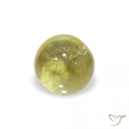 0.56 ct Green Tourmaline Stone, Natural Tourmaline in Round Cabochon Shape for Sale