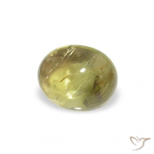 0.76 ct Green Tourmaline Stone, Natural Tourmaline in Oval Cabochon Shape for Sale