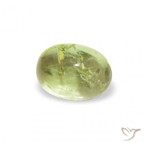 0.77 ct Green Tourmaline Stone, Natural Tourmaline in Oval Cabochon Shape for Sale