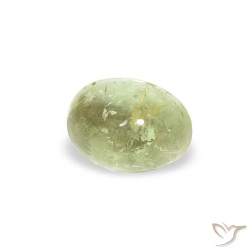 0.74 ct Green Tourmaline Stone, Natural Tourmaline in Oval Cabochon Shape for Sale