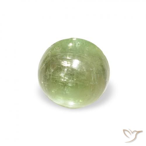 0.57 ct Green Tourmaline Stone, Natural Tourmaline in Round Cabochon Shape for Sale