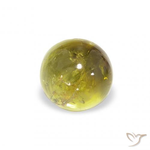 1.12 ct Green Tourmaline Stone, Natural Tourmaline in Round Cabochon Shape for Sale