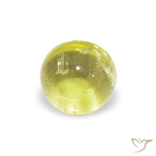 0.57 ct Yellow Tourmaline Stone, Natural Tourmaline in Round Cabochon Shape for Sale