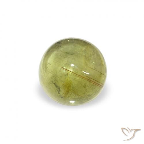 0.53 ct Yellow Tourmaline Stone, Natural Tourmaline in Round Cabochon Shape for Sale